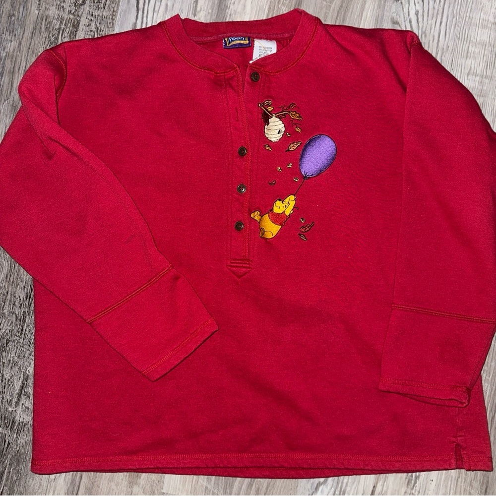 Vintage women’s Winnie the Pooh half button up sweatshirt